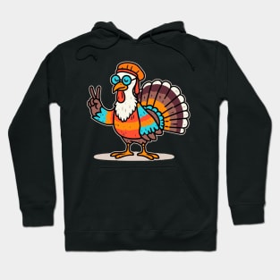 Peace Sign Turkey Hand | Thanksgiving | Thankful | Holiday | Cute | Turkey Hoodie